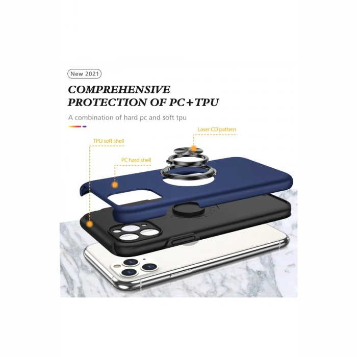 Newface iPhone 11 Pro Max Kılıf Elit Yüzüklü Kapak