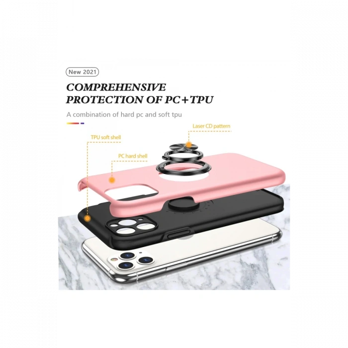 Newface iPhone 11 Pro Max Kılıf Elit Yüzüklü Kapak