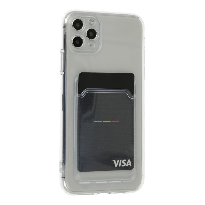 Newface iPhone 11 Pro Max Kılıf Kart Şeffaf Silikon - Şeffaf