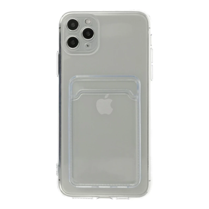 Newface iPhone 11 Pro Max Kılıf Kart Şeffaf Silikon - Şeffaf