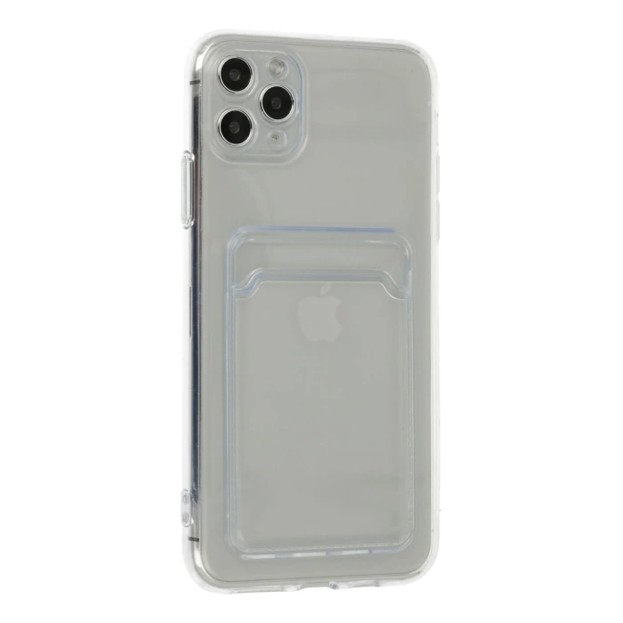 Newface iPhone 11 Pro Max Kılıf Kart Şeffaf Silikon - Şeffaf