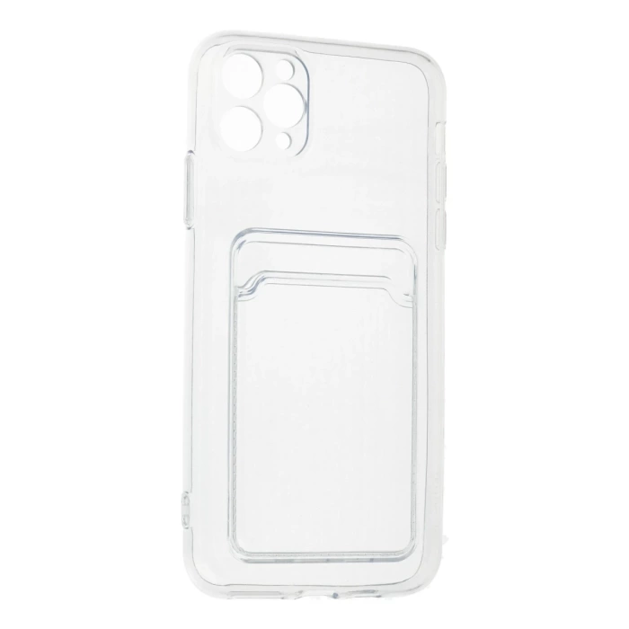 Newface iPhone 11 Pro Max Kılıf Kart Şeffaf Silikon - Şeffaf