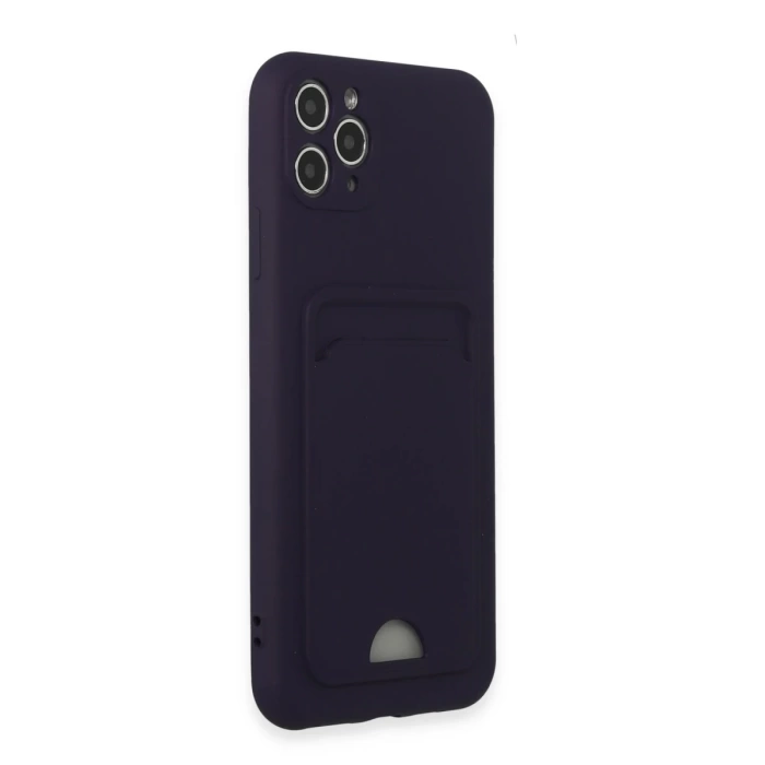 Newface iPhone 11 Pro Max Kılıf Kelvin Kartvizitli Silikon - Derin Mor