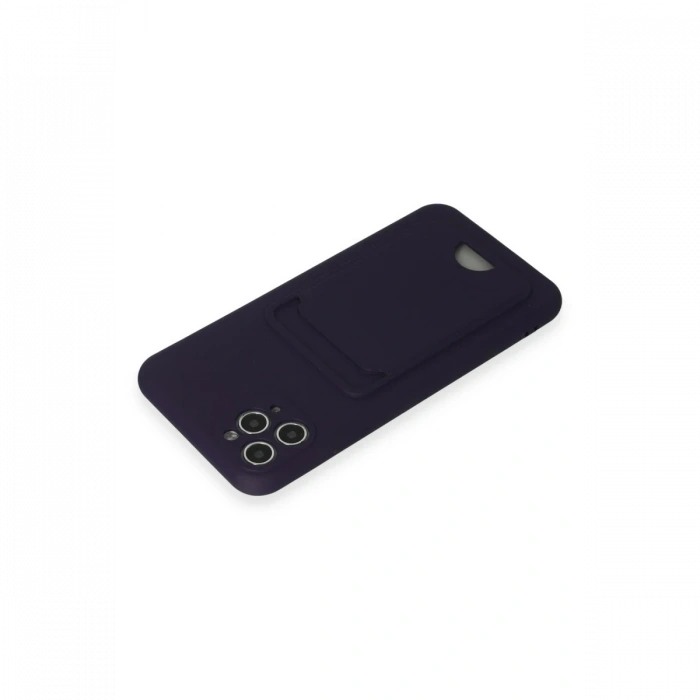 Newface iPhone 11 Pro Max Kılıf Kelvin Kartvizitli Silikon - Derin Mor