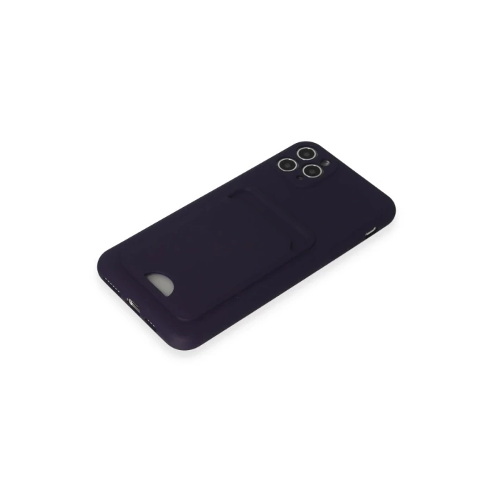Newface iPhone 11 Pro Max Kılıf Kelvin Kartvizitli Silikon - Derin Mor