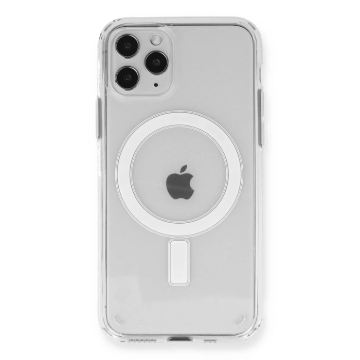 Newface iPhone 11 Pro Max Kılıf Magneticsafe Şeffaf Silikon - Şeffaf