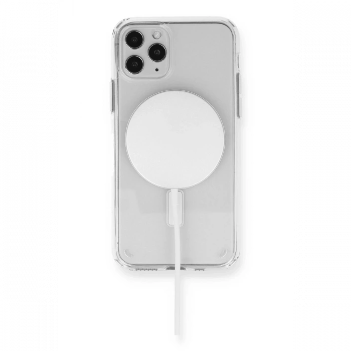 Newface iPhone 11 Pro Max Kılıf Magneticsafe Şeffaf Silikon - Şeffaf