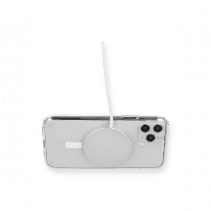 Newface iPhone 11 Pro Max Kılıf Magneticsafe Şeffaf Silikon - Şeffaf