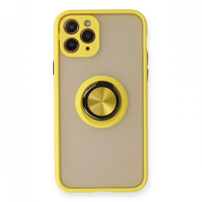 Newface iPhone 11 Pro Max Kılıf Montreal Yüzüklü Silikon Kapak