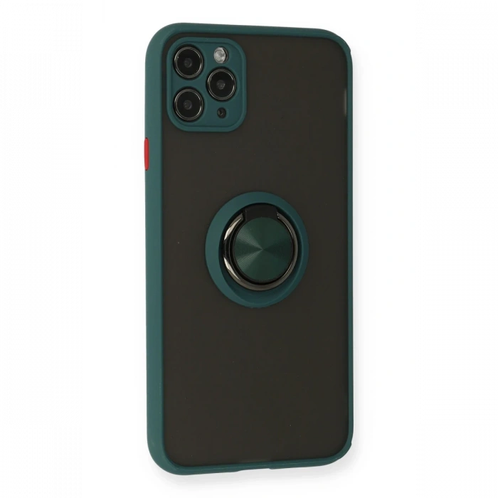 Newface iPhone 11 Pro Max Kılıf Montreal Yüzüklü Silikon Kapak