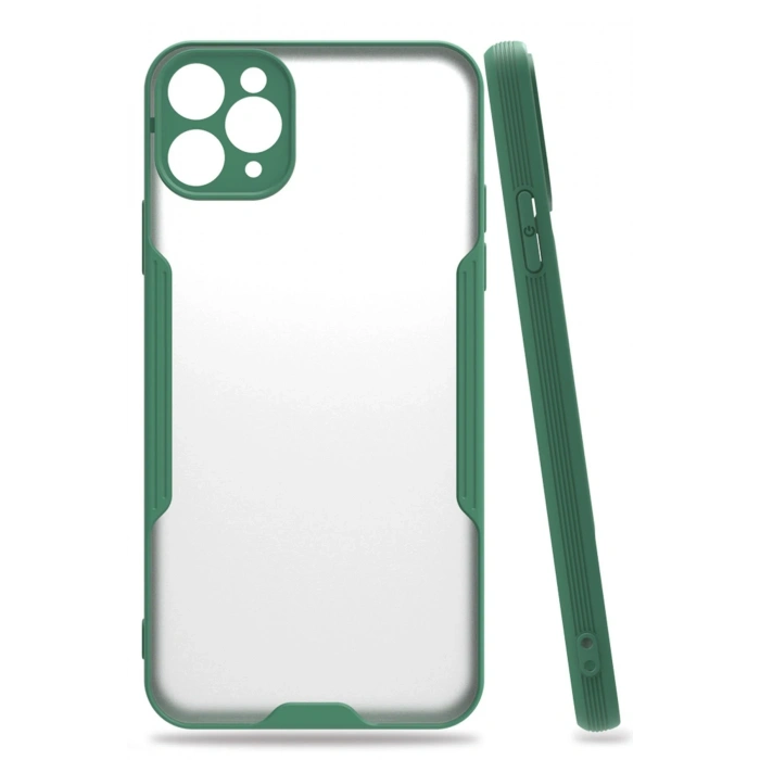 Newface iPhone 11 Pro Max Kılıf Platin Silikon - Yeşil
