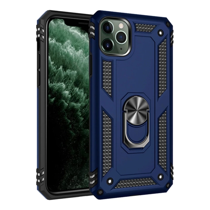 Newface iPhone 11 Pro Max Kılıf Sofya Yüzüklü Silikon Kapak