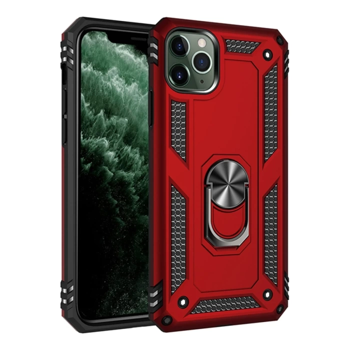 Newface iPhone 11 Pro Max Kılıf Sofya Yüzüklü Silikon Kapak