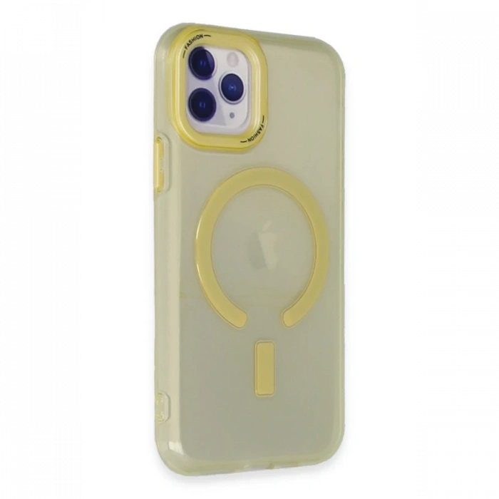Newface iPhone 11 Pro Max Kılıf Troy Magsafe Kapak - Sarı