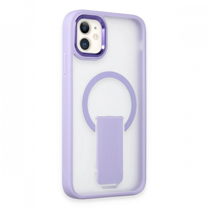 Newface iPhone 11 Tork Magsafe Standlı Kapak - Lila