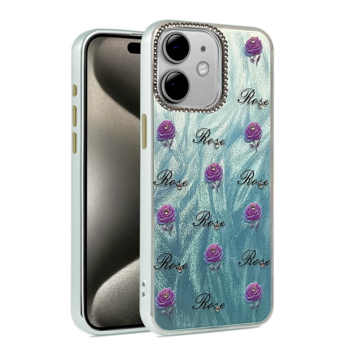 Newface iPhone 12 Kılıf Blade Aynalı Desenli Kapak
