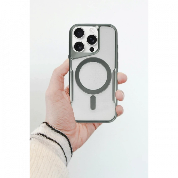 Newface iPhone 12 Kılıf Boyi Magsafe Silikon Kapak - Titan Gri