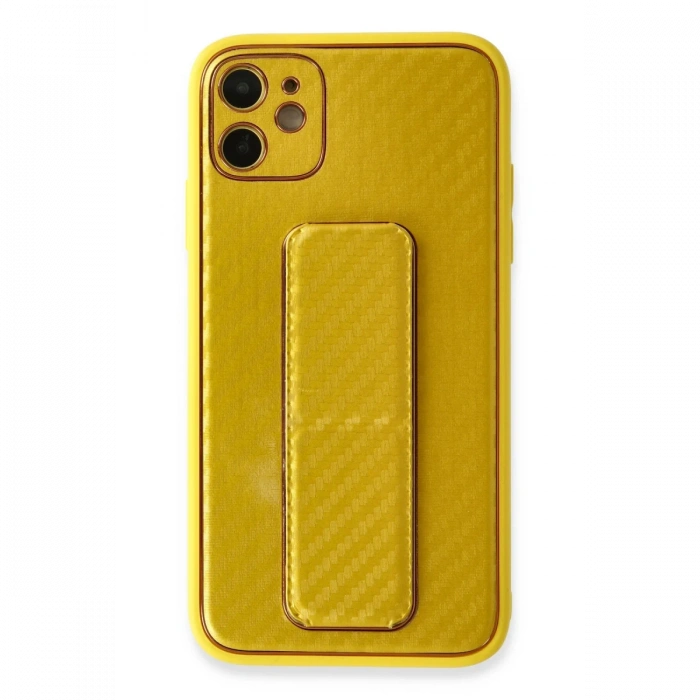 Newface iPhone 12 Kılıf Coco Karbon Standlı Kapak
