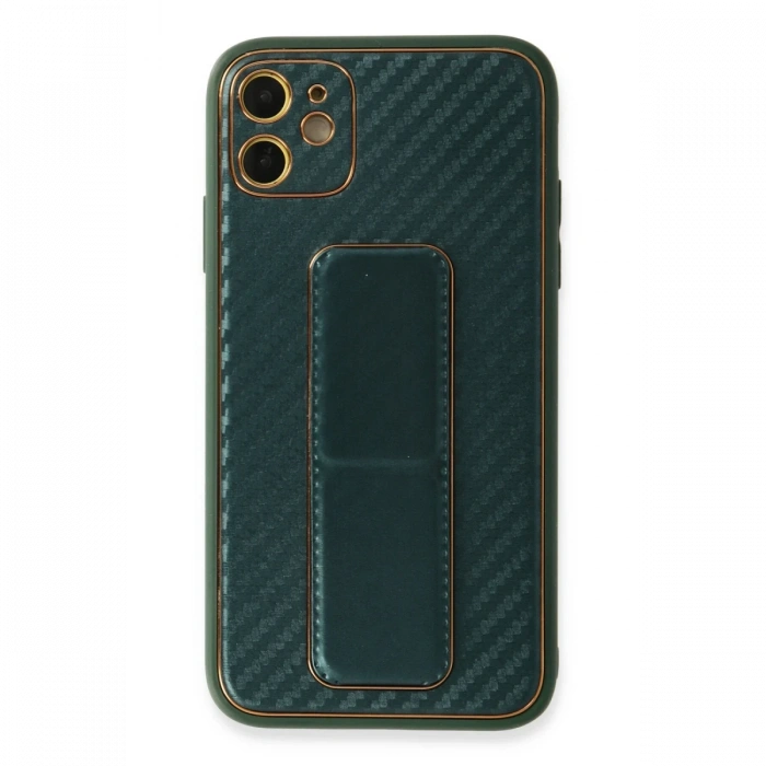 Newface iPhone 12 Kılıf Coco Karbon Standlı Kapak