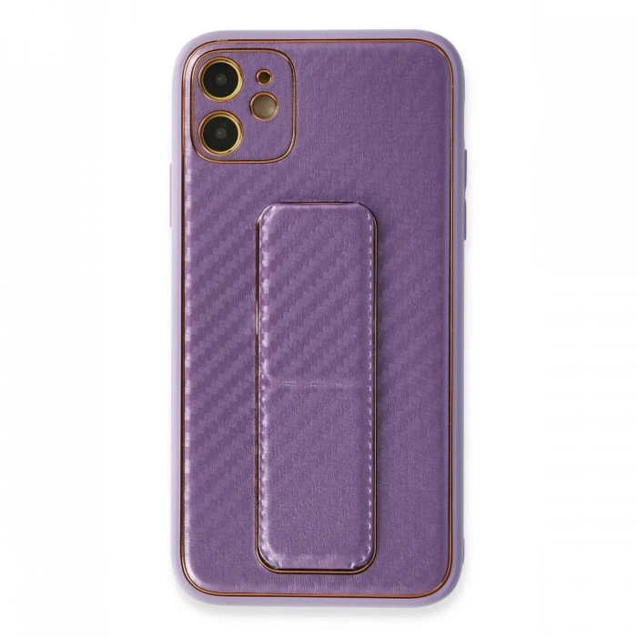 Newface iPhone 12 Kılıf Coco Karbon Standlı Kapak