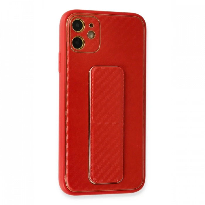 Newface iPhone 12 Kılıf Coco Karbon Standlı Kapak