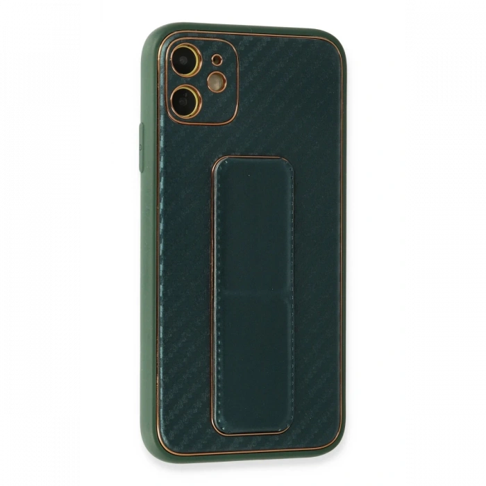 Newface iPhone 12 Kılıf Coco Karbon Standlı Kapak