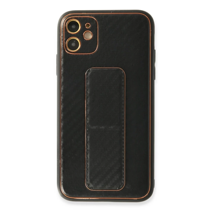 Newface iPhone 12 Kılıf Coco Karbon Standlı Kapak