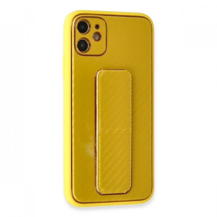 Newface iPhone 12 Kılıf Coco Karbon Standlı Kapak
