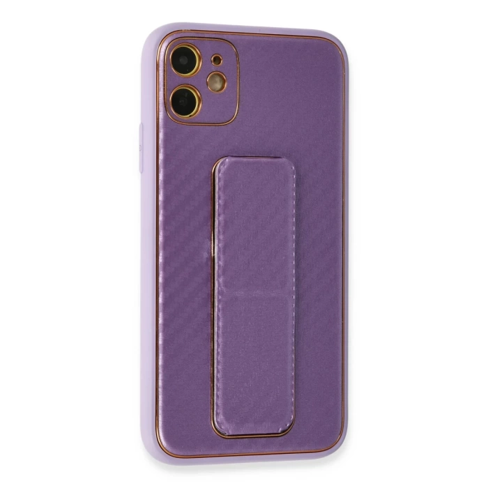 Newface iPhone 12 Kılıf Coco Karbon Standlı Kapak