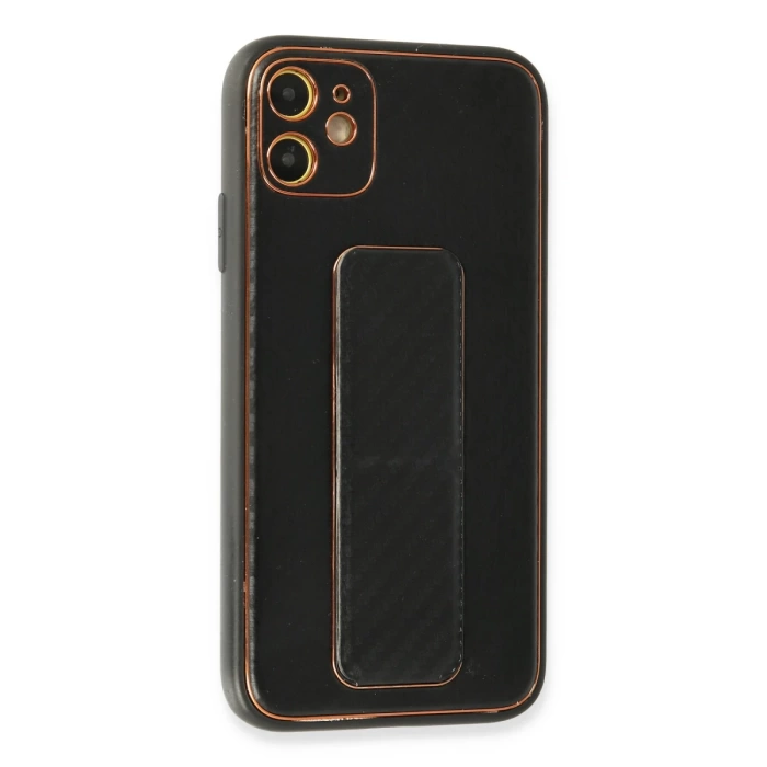Newface iPhone 12 Kılıf Coco Karbon Standlı Kapak