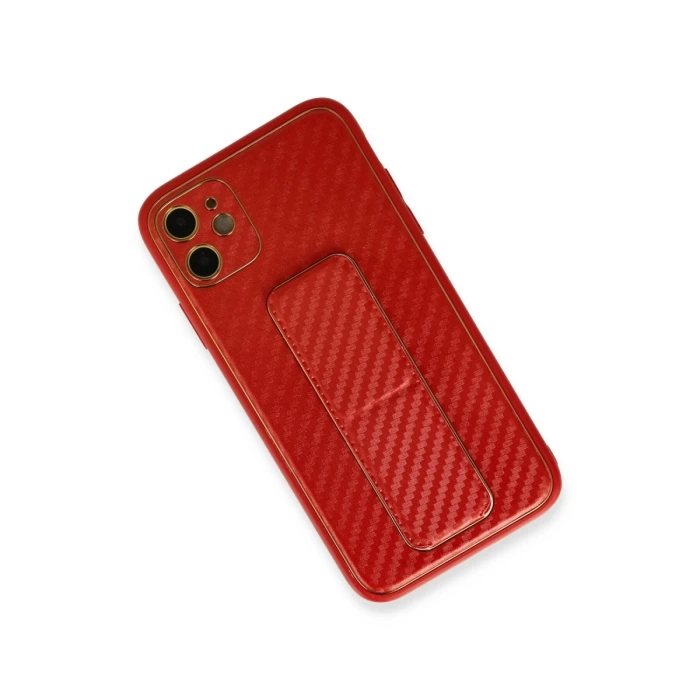 Newface iPhone 12 Kılıf Coco Karbon Standlı Kapak