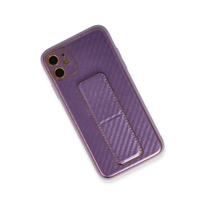 Newface iPhone 12 Kılıf Coco Karbon Standlı Kapak