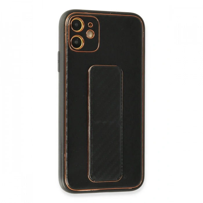 Newface iPhone 12 Kılıf Coco Karbon Standlı Kapak