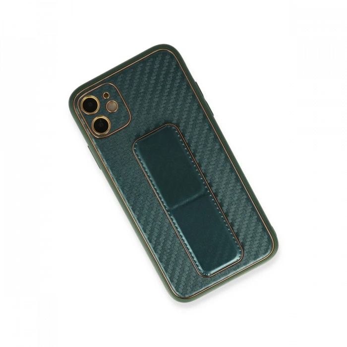 Newface iPhone 12 Kılıf Coco Karbon Standlı Kapak