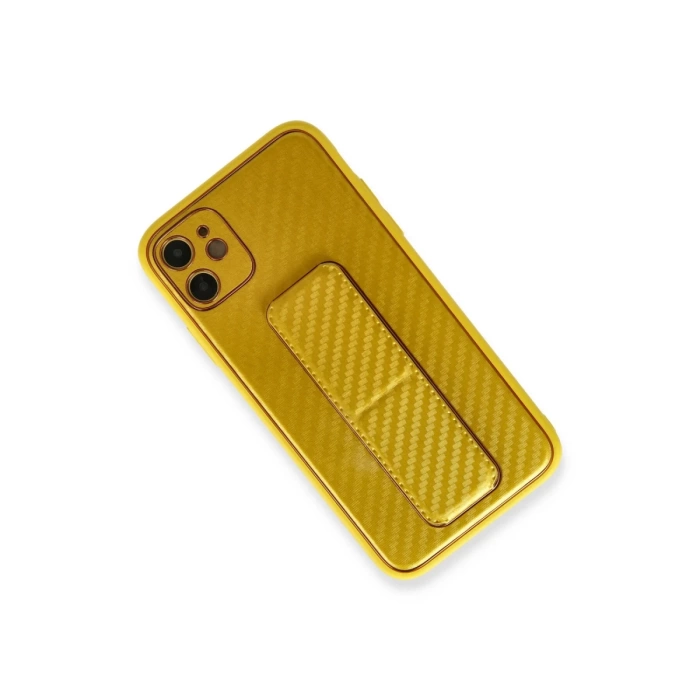 Newface iPhone 12 Kılıf Coco Karbon Standlı Kapak