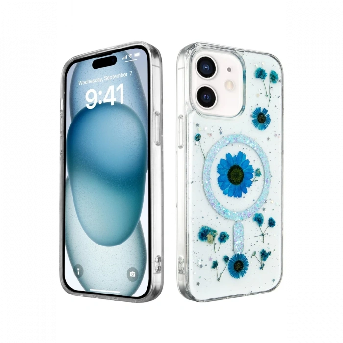 Newface iPhone 12 Kılıf Daisy Simli Magsafe Kapak