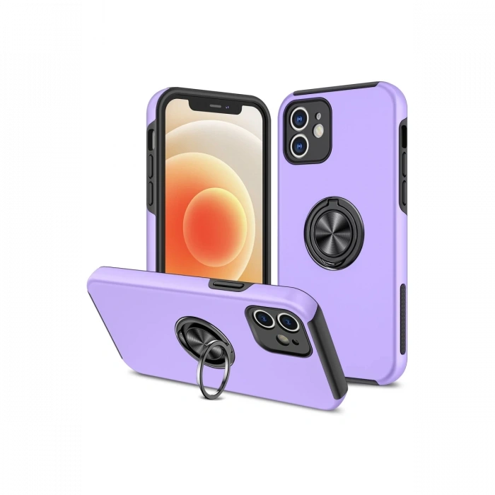 Newface iPhone 12 Kılıf Elit Yüzüklü Kapak