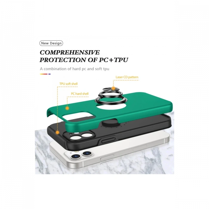 Newface iPhone 12 Kılıf Elit Yüzüklü Kapak