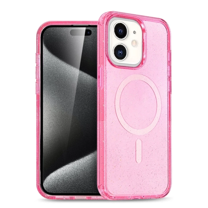 Newface iPhone 12 Kılıf Glow Magsafe Kapak - Pembe