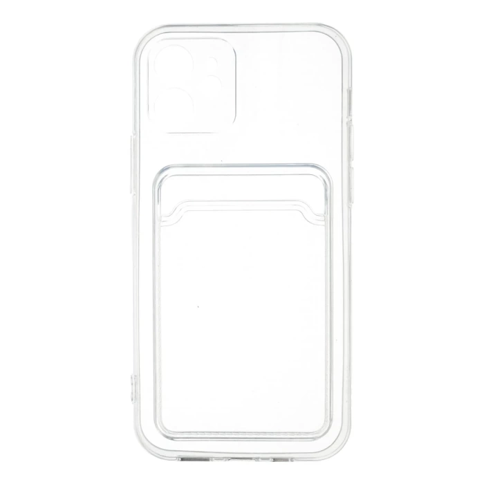 Newface iPhone 12 Kılıf Kart Şeffaf Silikon - Şeffaf