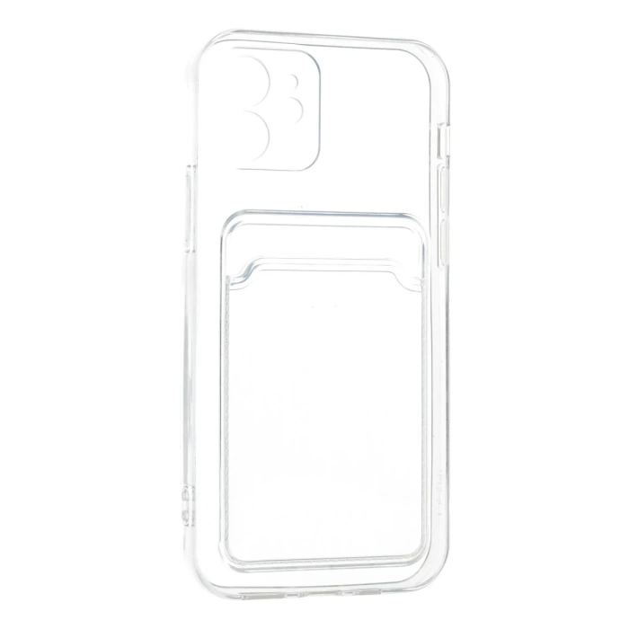 Newface iPhone 12 Kılıf Kart Şeffaf Silikon - Şeffaf