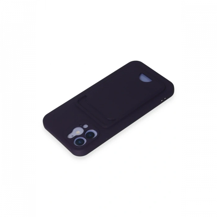 Newface iPhone 12 Kılıf Kelvin Kartvizitli Silikon - Derin Mor