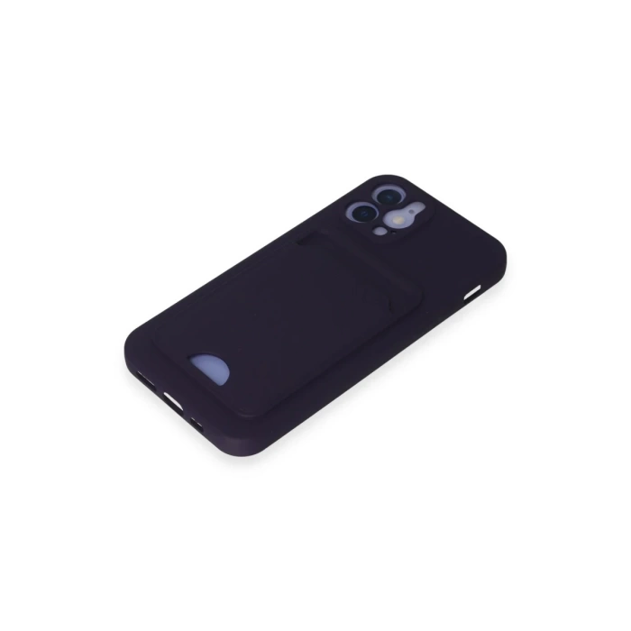 Newface iPhone 12 Kılıf Kelvin Kartvizitli Silikon - Derin Mor