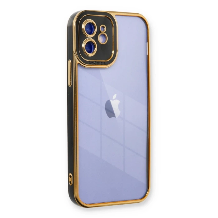 Newface iPhone 12 Kılıf Liva Lens Silikon - Siyah