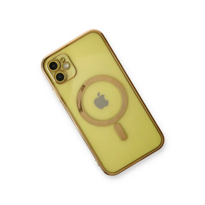 Newface iPhone 12 Kılıf Magneticsafe Lazer Silikon - Gold
