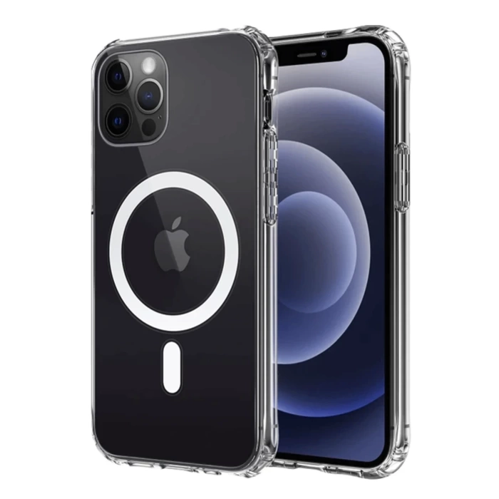 Newface iPhone 12 Kılıf Magneticsafe Şeffaf Silikon - Şeffaf