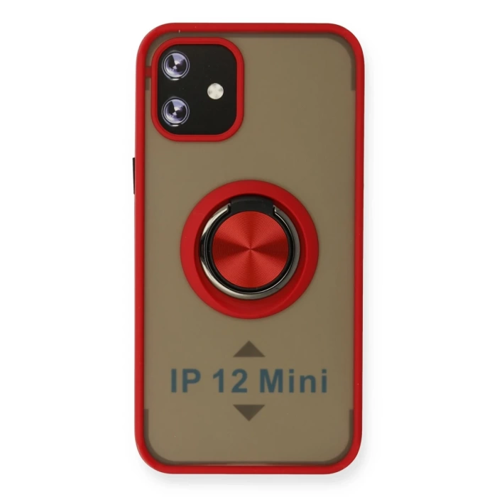 Newface iPhone 12 Kılıf Montreal Yüzüklü Silikon Kapak
