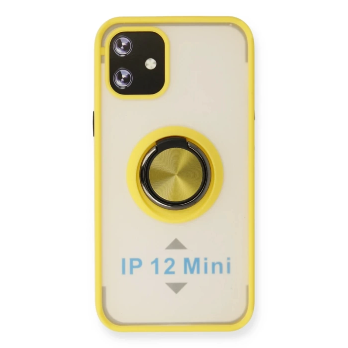 Newface iPhone 12 Kılıf Montreal Yüzüklü Silikon Kapak