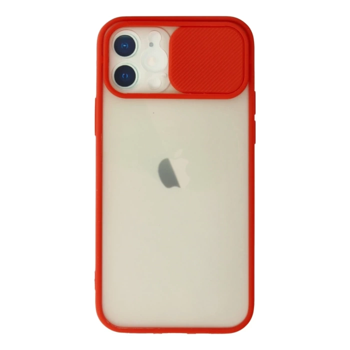 Newface iPhone 12 Kılıf Palm Buzlu Kamera Sürgülü Silikon