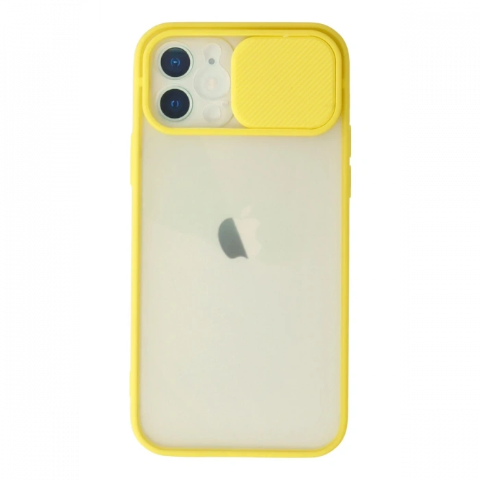 Newface iPhone 12 Kılıf Palm Buzlu Kamera Sürgülü Silikon